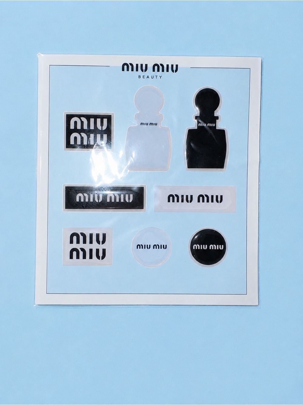 Miu Miu Black & White Logo Sticker Sheet